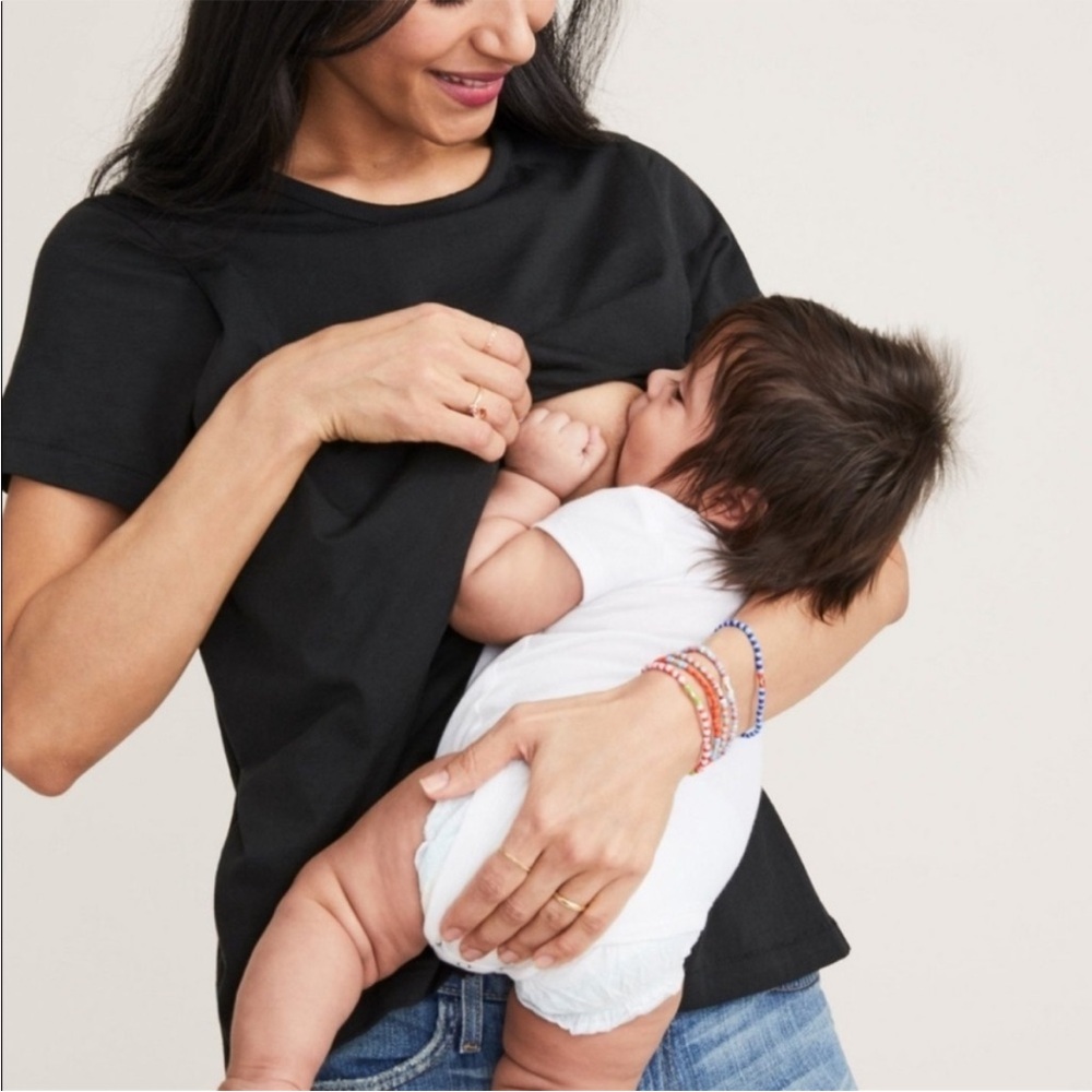 Hatch L Luxe Nursing Tee Black breastfeeding 0383 postpartum baby mother mama